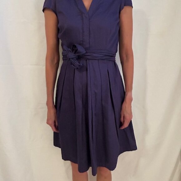 Ann Taylor Belted Dress, Size Small, Purple - Picture 2 of 3